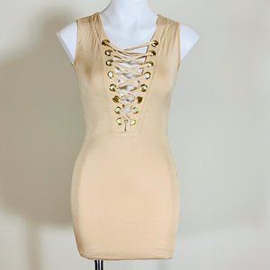 Tan BodyCon Cocktail Dress